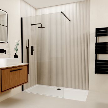 Valo Altitude Matt Black 2000mm Wet Room Shower Screen | Product Image