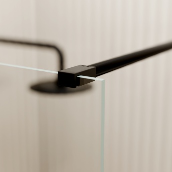Valo Altitude Matt Black 2000mm Walk-In Shower Enclosure | Product Image