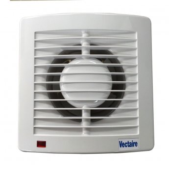 Vectaire AS10 Plus Fan Extractor with Overrun Timer 160mm H x 160mm W x 95mm D - White