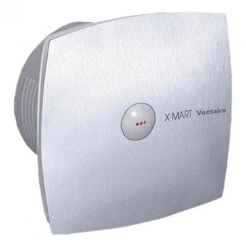 Vectaire X-Mart Fan Extractor with Automatic Shutter and Overrun Timer 150mm H x 150mm W x 87mm D - Stainless Steel