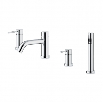 Vema Maira 4-Hole Bath Shower Mixer Tap Pillar Mounted - Chrome