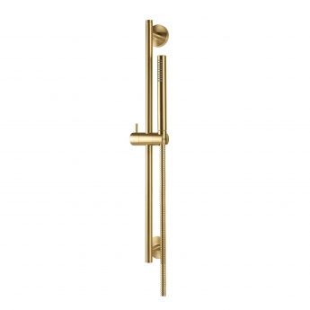 Vema Tiber Shower Slide Rail Kit with Pencil Handset - Brushed Brass | Product Image