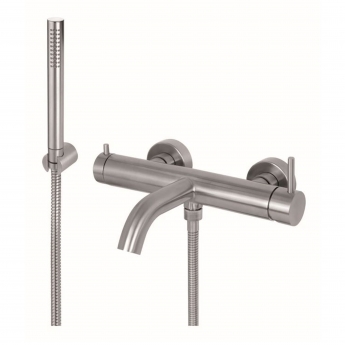 Vema Tiber Bath Shower Mixer Tap with Kit Wall Mounted - Stainless Steel