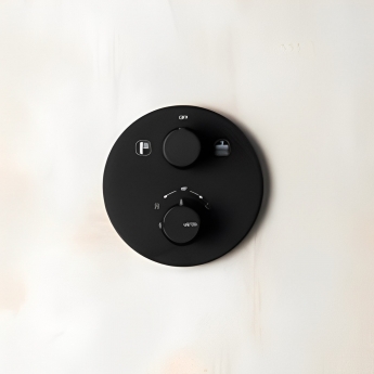 Vema Timea Built In Two Outlet Concealed Shower Valve Dual Handle - Black