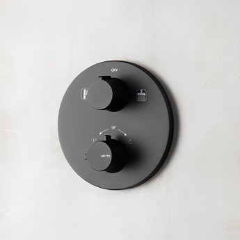 Vema Timea Built In Two Outlet Concealed Shower Valve Dual Handle - Black
