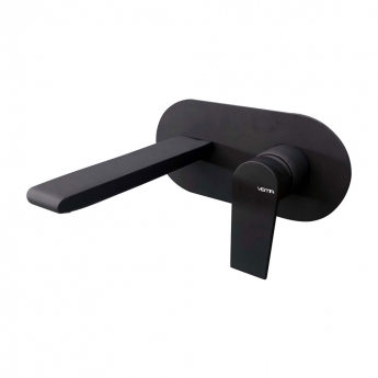 Vema Timea 2-Hole Basin Mixer Tap Wall Mounted - Matt Black