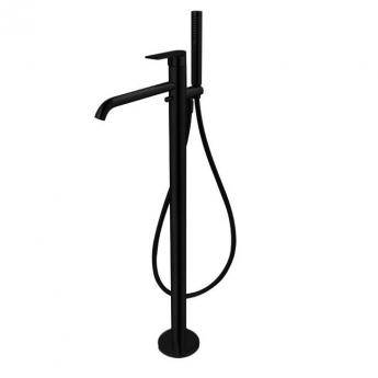 Vema Timea Freestanding Bath Shower Mixer Tap with Shower Kit - Matt Black