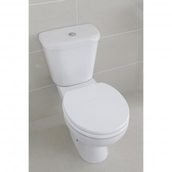 Verona Access Close Coupled Toilet Push Button Cistern - Soft Close Seat