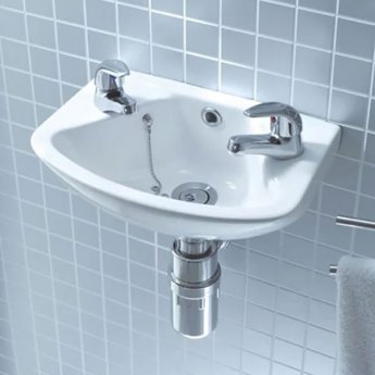 Verona Advantage Wall Mounted Cloakroom Basin 360mm Wide 2 Tap Hole