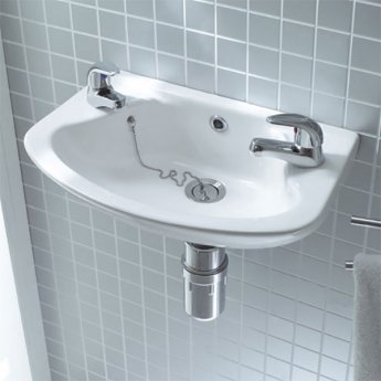 Verona Advantage Wall Mounted Cloakroom Basin 450mm Wide 2 Tap Hole