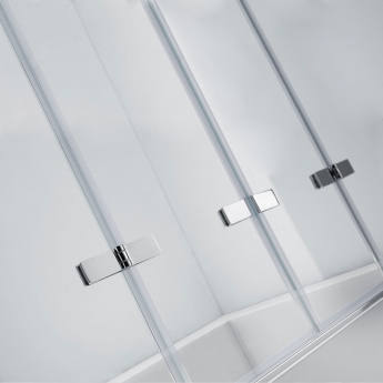 Verona Aquaglass+ Frameless 4 Folding Bath Screen 1500mm H x 965mm W - 6mm Glass