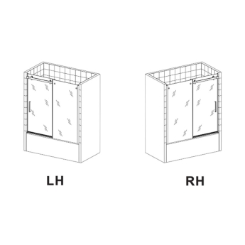 Verona Aquaglass+ Frameless Sliding Bath Screen 1500mm H x 1700mm W - 8mm Glass | Product Image