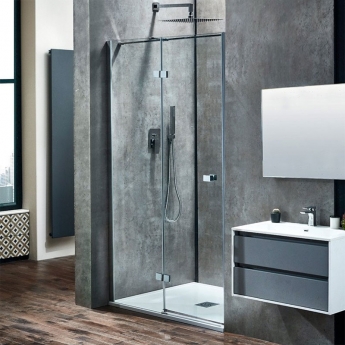 Verona Aquaglass+ Linear Hinged Shower Door - 8mm Glass