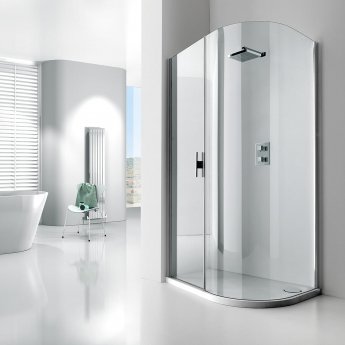 Verona Aquaglass+ Lux Offset Quadrant Shower Enclosure 1200mm x 800mm RH - 8mm Glass