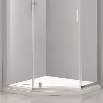 Verona Aquaglass Purity Hinged Door Pentagonal Shower Enclosure 1000mm x 1000mm with Tray - 6mm Glass