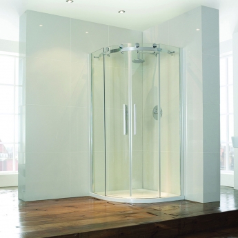 Verona Aquaglass+ Frameless 2-Door Quadrant Shower Enclosure 800mm x 800mm - 8mm Glass