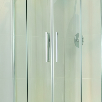 Verona Aquaglass+ Frameless 2-Door Offset Quadrant Shower Enclosure - 8mm Glass