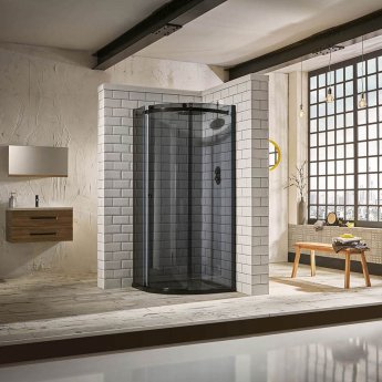 Verona Aquaglass+ Sphere Tinted Offset Quadrant Shower Enclosure - 8mm Glass