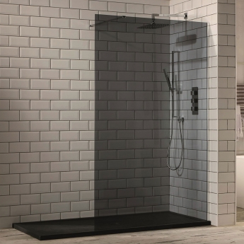 Verona Aquaglass+ Walk-In Shower Panel 800mm Wide - 10mm Tinted Glass