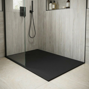Verona Ardesia Slate Effect 24mm Rectangular Shower Tray (inc Waste) | Product Image
