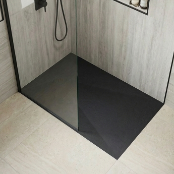 Verona Ardesia Black Slate Effect Rectangular Shower Tray 1400mm x 800mm (inc Waste) | Product Image