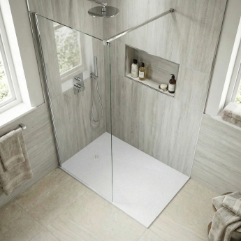 Verona Ardesia Slate Effect 24mm Rectangular Shower Tray (inc Waste) | Product Image