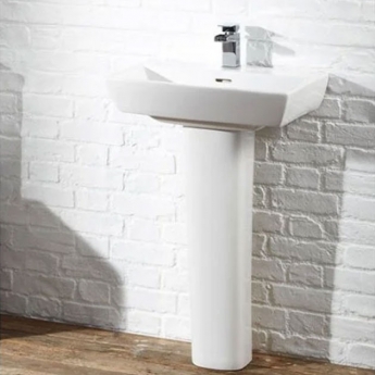 Verona Avenue Basin & Full Pedestal 550mm Wide 1 Tap Hole