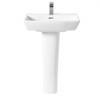 Verona Avenue Basin & Full Pedestal 550mm Wide 1 Tap Hole