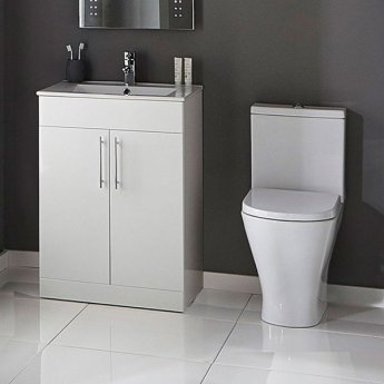 Verona Boulevard Close Coupled Toilet Push Button Cistern - Soft Close Seat