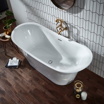 Verona Bow Traditional Freestanding Bath with Integrated Waste