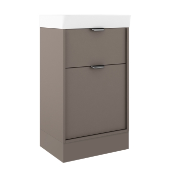 Verona Brivo 500mm 1-Drawer + 1-Door Floor Standing Vanity Unit with Basin | Product Image