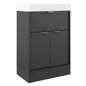 Verona Brivo 600mm 1-Drawer + 2-Door Floor Standing Vanity Unit with Basin | Product Image