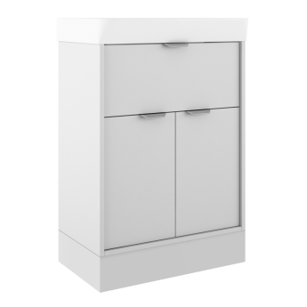 Verona Brivo 600mm 1-Drawer + 2-Door Floor Standing Vanity Unit with Basin | Product Image