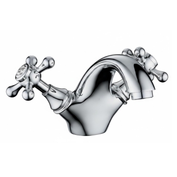 Verona Castello Chrome Small Spout Basin Mixer Tap (inc Pop-Up Waste) | Product Image