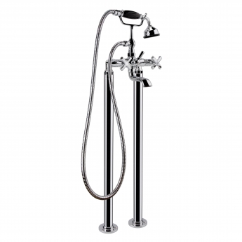 Verona Chancery Freestanding Bath Shower Mixer Tap with Stand Pipes - Chrome