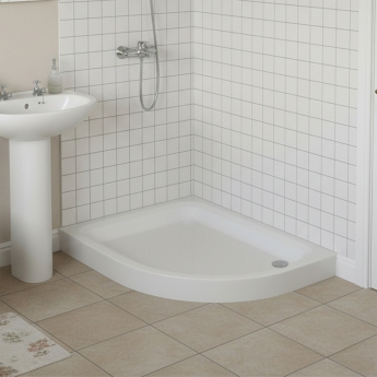 Verona Classic Deep 80mm Stone Resin Offset Quadrant Shower Tray (inc Waste)