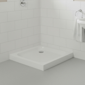 Verona Classic Deep 80mm Stone Resin Square Shower Tray (inc Waste)