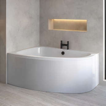 Verona Cleo Double Ended Offset Corner Bath 1500mm x 1000mm Left Handed (inc Wraparound Panel) | Product Image