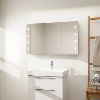 Verona Designer Cube 3-Door Mirrored Bathroom Cabinet 1200mm Wide