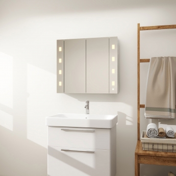 Verona Designer Cube 2-Door Mirrored Bathroom Cabinet 1000mm Wide