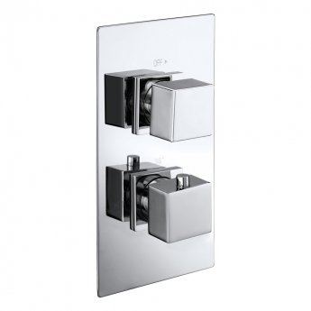 Verona Cube Concealed Thermostatic Shower Valve Dual Handle - Chrome