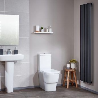 Verona Cubix Close Coupled Flush to Wall Toilet with Cistern - Soft Close Seat
