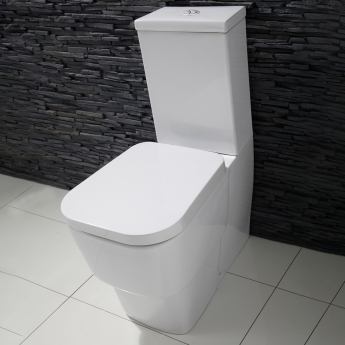 Verona Cubix Close Coupled Flush to Wall Toilet with Cistern - Soft Close Seat
