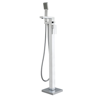 Verona Cubo Chrome Freestanding Bath Shower Mixer Tap (inc Kit) | Product Image