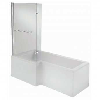 Verona Edge Complete L-Shaped Shower Bath 1700mm x 700mm/850mm - Left Handed
