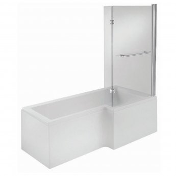 Verona Edge Complete L-Shaped Shower Bath 1700mm x 700mm/850mm - Right Handed
