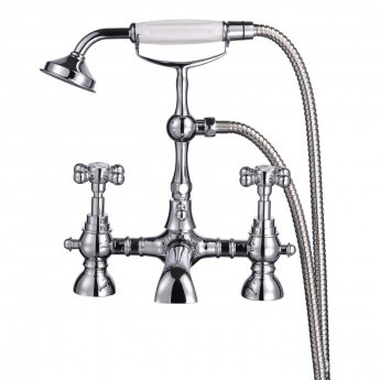 Verona Edwardian Bath Shower Mixer Tap Pillar Mounted - Chrome