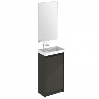 Royo Enjoy Floor Standing Cloakroom Vanity Unit with Basin and Mirror 450mm Wide - Anthracite