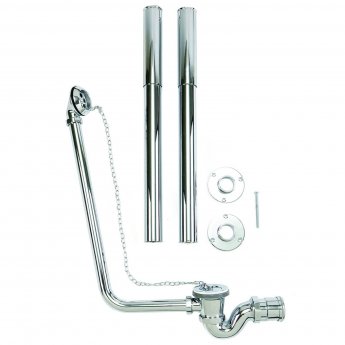 Verona Exposed Chain Bath Waste Kit inc Waste P Trap and Telescopic Pipe Shrouds