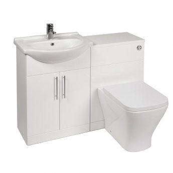 Verona F60S Combination Unit with 500mm WC Unit - Gloss White